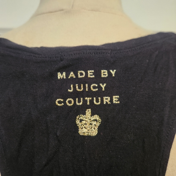 Juicy Couture Black Tank Top with Feeling Beachy Written In Gold Glitter - Picture 5 of 9